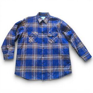 The Mens Store at Sears Flannel Button Up Shirt Plaid Quilted Lining Size XLT